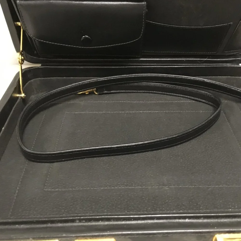 Amniet crocodile belly leather black briefcase attache case New Opus